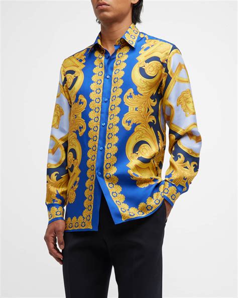 versace silk shirt mens ioffer|Versace collection men shirt.